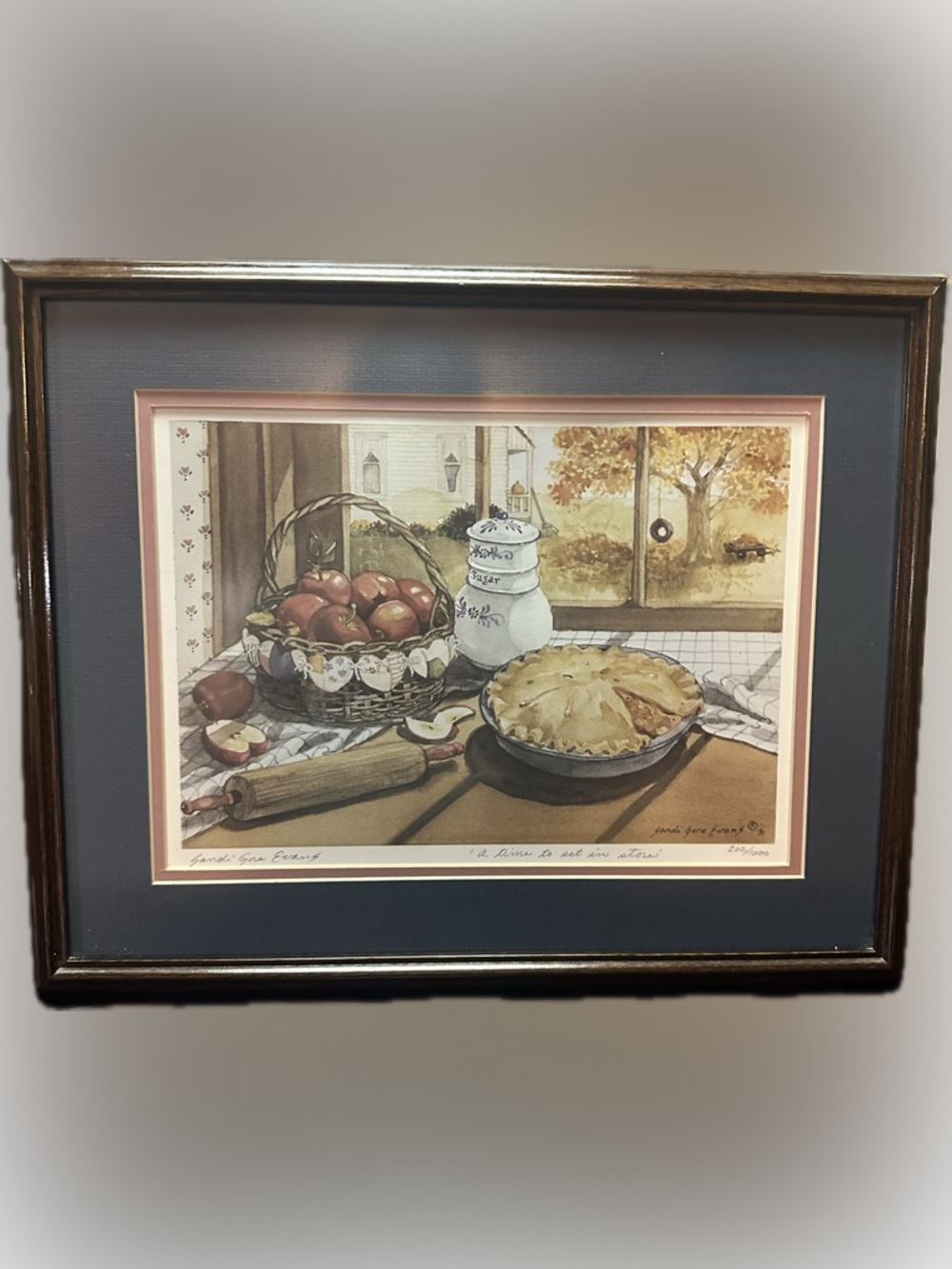 VTG 1991 RARE LTD SANDI GORE EVANS TIME TO SET IN STORE NUMBERED PRINT FRAME 15”